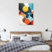 Abstract kleurrijk geometrisch canvas afdruk (Insitu (Slaapkamer))