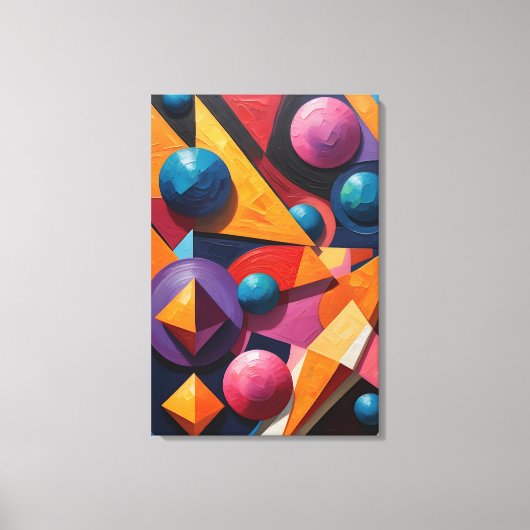 Abstract kleurrijk geometrisch canvas afdruk (Voorkant)