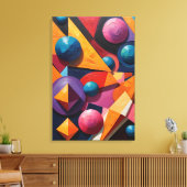 Abstract kleurrijk geometrisch canvas afdruk (Insitu (Woonkamer))