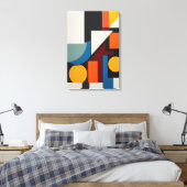 Abstract kleurrijk geometrisch canvas afdruk (Insitu (Slaapkamer))
