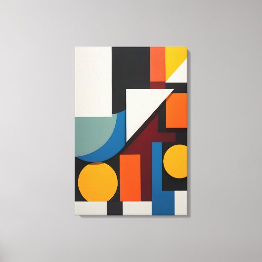 Abstract kleurrijk geometrisch canvas afdruk (Voorkant)