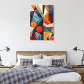 Abstract kleurrijk geometrisch canvas afdruk (Insitu (Slaapkamer))