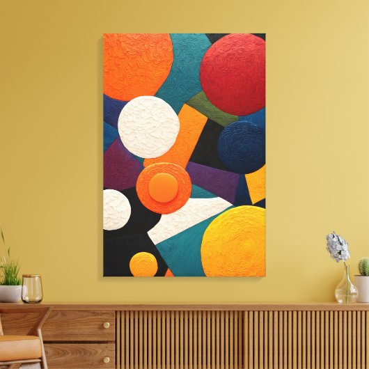 Abstract kleurrijk geometrisch canvas afdruk (Insitu (Woonkamer))