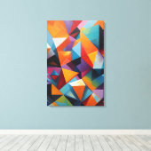 Abstract kleurrijk geometrisch canvas afdruk (Insitu (Houten vloer))