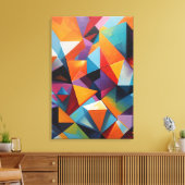 Abstract kleurrijk geometrisch canvas afdruk (Insitu (Woonkamer))