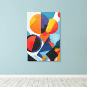 Abstract kleurrijk geometrisch canvas afdruk (Insitu (Houten vloer))