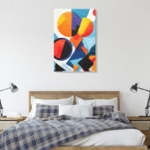 Abstract kleurrijk geometrisch canvas afdruk (Insitu (Slaapkamer))