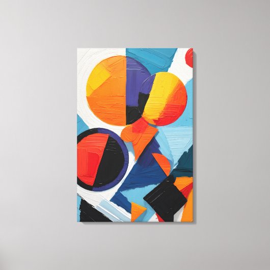 Abstract kleurrijk geometrisch canvas afdruk (Voorkant)