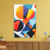 Abstract kleurrijk geometrisch canvas afdruk (Insitu (Woonkamer))