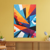 Abstract kleurrijk geometrisch canvas afdruk (Insitu (Woonkamer))