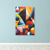 Abstract kleurrijk geometrisch canvas afdruk (Insitu (Houten vloer))