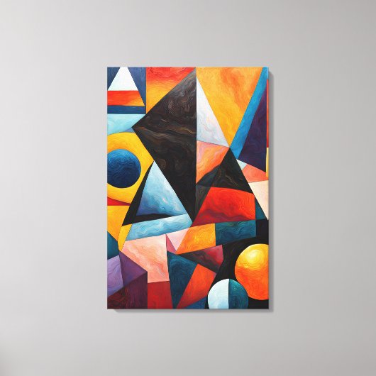 Abstract kleurrijk geometrisch canvas afdruk (Voorkant)