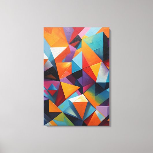 Abstract kleurrijk geometrisch canvas afdruk (Voorkant)