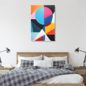 Abstract kleurrijk geometrisch canvas afdruk (Insitu (Slaapkamer))