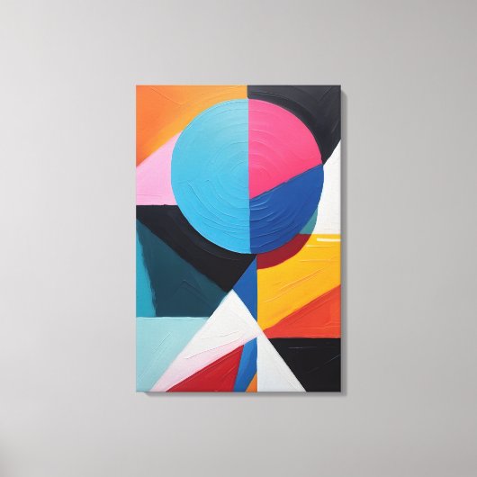 Abstract kleurrijk geometrisch canvas afdruk (Voorkant)