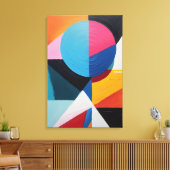 Abstract kleurrijk geometrisch canvas afdruk (Insitu (Woonkamer))