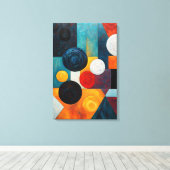 Abstract kleurrijk geometrisch canvas afdruk (Insitu (Houten vloer))