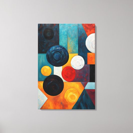 Abstract kleurrijk geometrisch canvas afdruk (Voorkant)