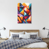 Abstract kleurrijk geometrisch canvas afdruk (Insitu (Slaapkamer))