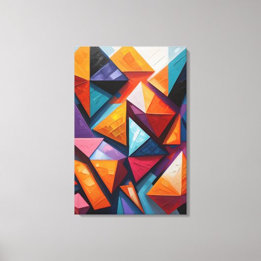 Abstract kleurrijk geometrisch canvas afdruk (Voorkant)