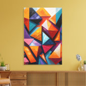 Abstract kleurrijk geometrisch canvas afdruk (Insitu (Woonkamer))
