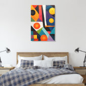Abstract kleurrijk geometrisch canvas afdruk (Insitu (Slaapkamer))