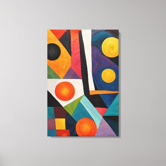 Abstract kleurrijk geometrisch canvas afdruk (Voorkant)