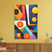 Abstract kleurrijk geometrisch canvas afdruk (Insitu (Woonkamer))