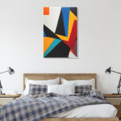 Abstract kleurrijk geometrisch canvas afdruk (Insitu (Slaapkamer))