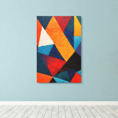 Abstract kleurrijk geometrisch canvas afdruk (Insitu (Houten vloer))