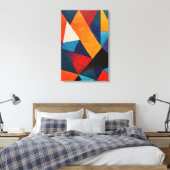 Abstract kleurrijk geometrisch canvas afdruk (Insitu (Slaapkamer))