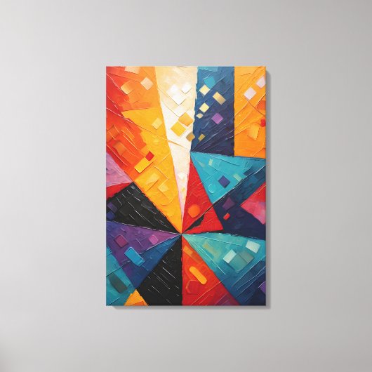Abstract kleurrijk geometrisch canvas afdruk (Voorkant)