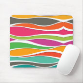 Abstract kleurrijk geometrisch golfpatroon muismat (Met muis)