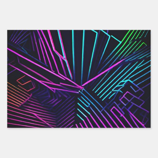 Abstract kleurrijk geometrisch inpakpapier vel (Voorkant)