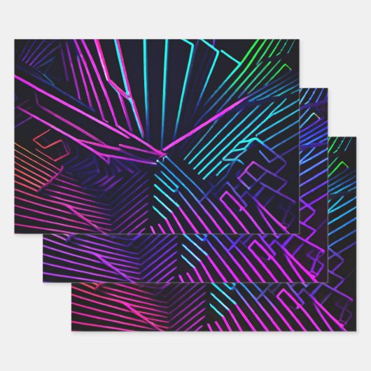 Abstract kleurrijk geometrisch inpakpapier vel (Set)