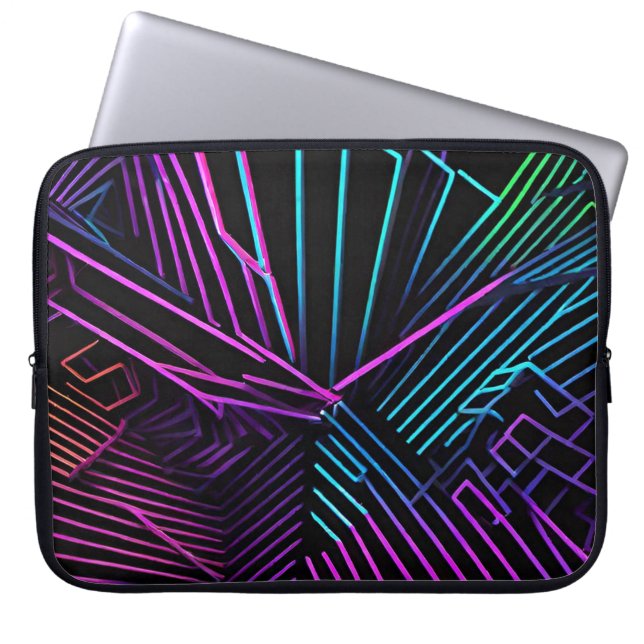 Abstract kleurrijk geometrisch laptop sleeve (Voorkant)
