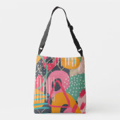 Abstract Kleurrijk Geometrisch Monogram Naam Ontwe Crossbody Tas (Achterkant)