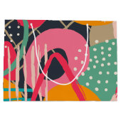 Abstract Kleurrijk Geometrisch Monogram Naam Ontwe Groot Cadeauzakje (Achterkant)