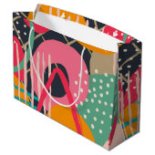 Abstract Kleurrijk Geometrisch Monogram Naam Ontwe Groot Cadeauzakje (Achterkant Gekanteld)