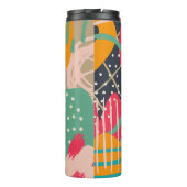 Abstract Kleurrijk Geometrisch Monogram Naam Ontwe Thermosbeker (Achterkant)