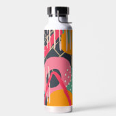 Abstract Kleurrijk Geometrisch Monogram Naam Ontwe Waterfles (Links)