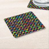 Abstract kleurrijk geometrisch patroon kartonnen onderzetters (Schuin)