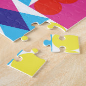 Abstract kleurrijk geometrisch patroonontwerp. legpuzzel (Zijkant)