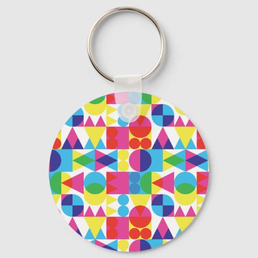 Abstract kleurrijk geometrisch patroonontwerp. sleutelhanger (Voorkant)
