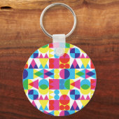 Abstract kleurrijk geometrisch patroonontwerp. sleutelhanger (Voorkant)
