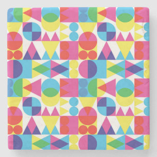 Abstract kleurrijk geometrisch patroonontwerp. stenen onderzetter
