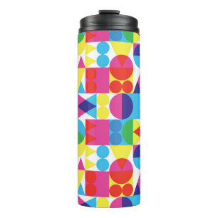 Abstract kleurrijk geometrisch patroonontwerp. thermosbeker