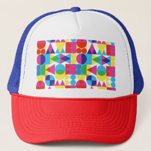 Abstract kleurrijk geometrisch patroonontwerp. trucker pet