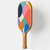Abstract Kleurrijk Geometrisch Pickleball Paddle (Links)