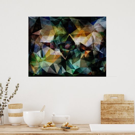 Abstract kleurrijk geometrisch poster (Keuken)